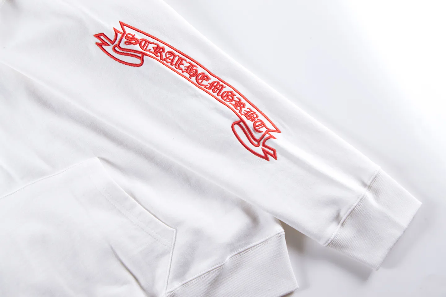 P270 Chrome Hearts Chrome Hearts Slogan Logo Hooded Sweatshirt Size: S M L XL Color: Black, White
